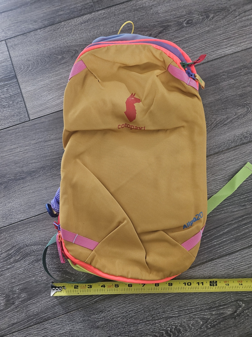 cotopaxi Allpa Daypack in mustard yellow with pink and purple accents - Picture 2 of 5